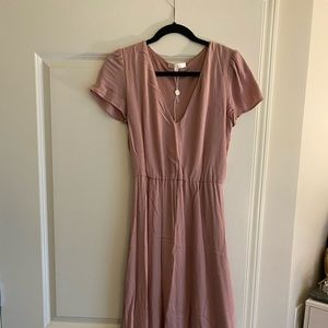WAYF pale pink midi dress size small